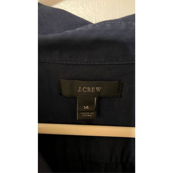 J.Crew Men's Long Sleeve Collared Button Down Shirt Casual Navy Blue Size 14 - Picture 4 of 10